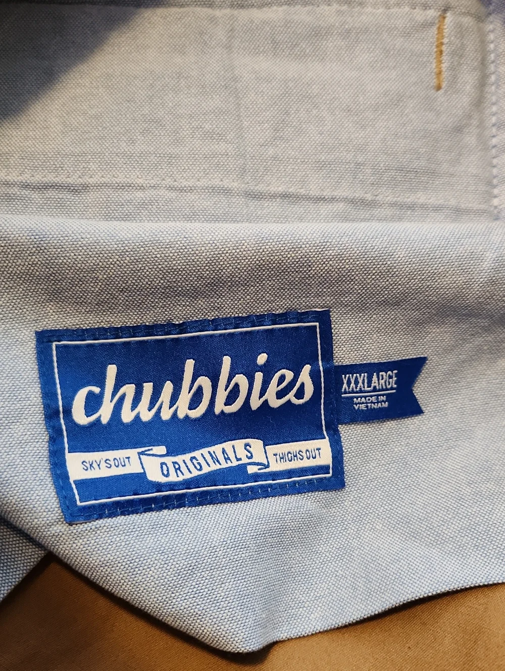 chubbies Men's Khaki Flat Front XXXL Shorts 5.5 Inseam BIG AND TALL